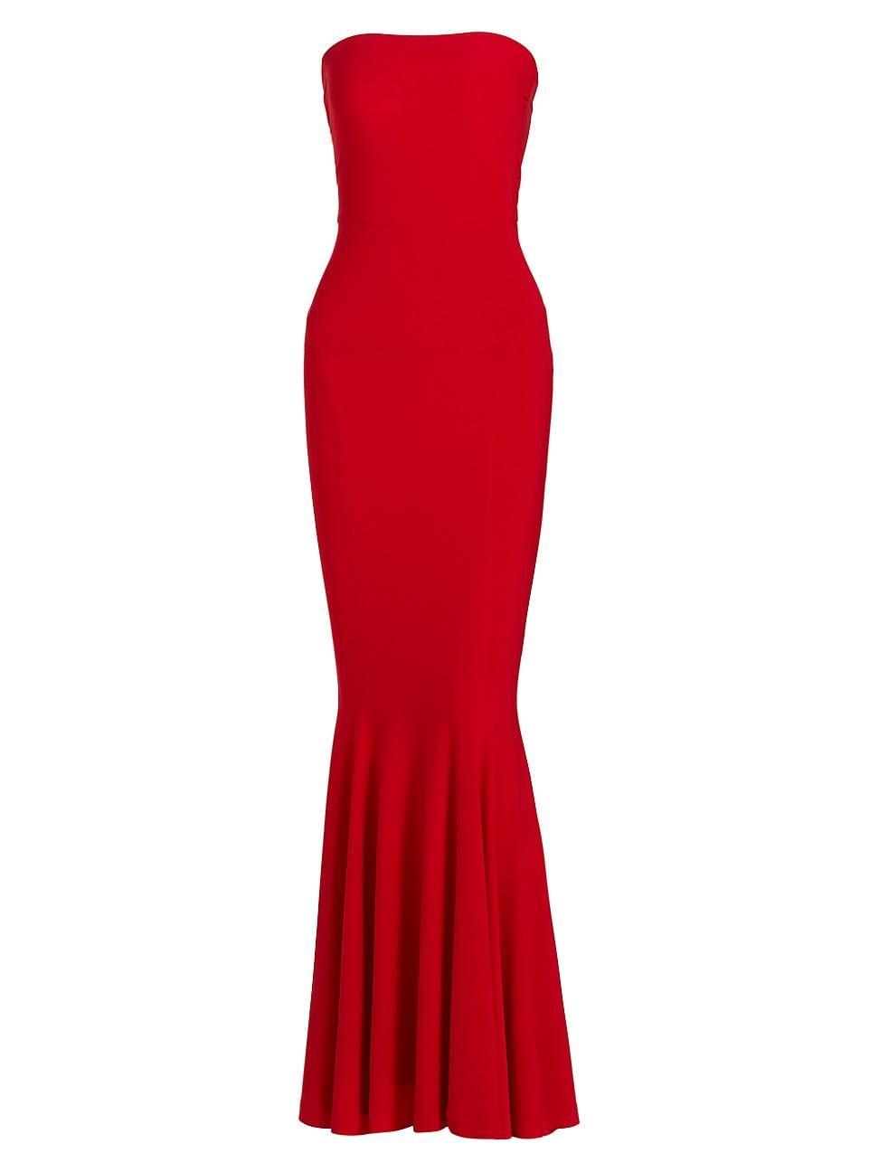 Norma Kamali Strapless Fishtail Gown Red. (also in L, M, S, XS). Product Image