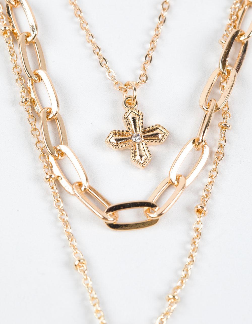 FULL TILT Layered Chain/Cross Necklace Product Image