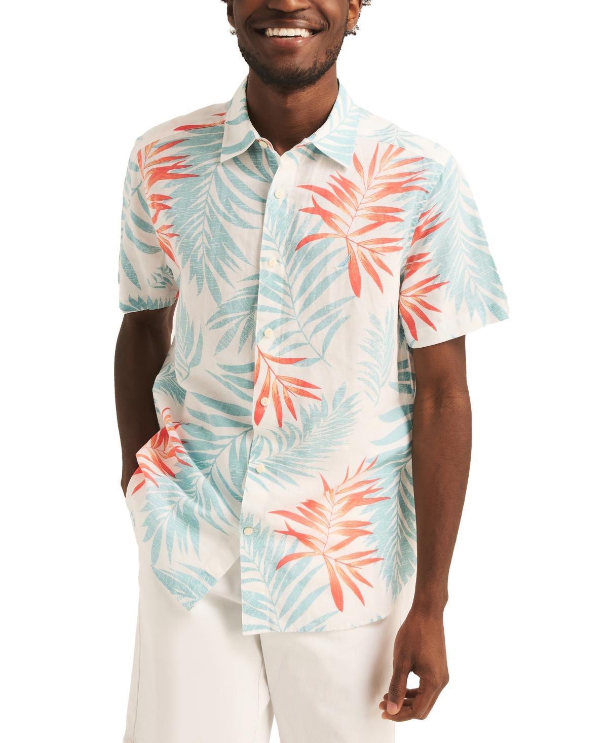 Nautica Mens Leaf Print Short Sleeve Button-Front Shirt Product Image