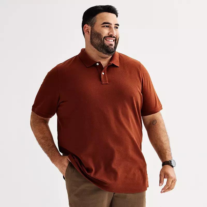 Big & Tall Sonoma Goods For Life Pique Polo, Mens Velvet Red Product Image