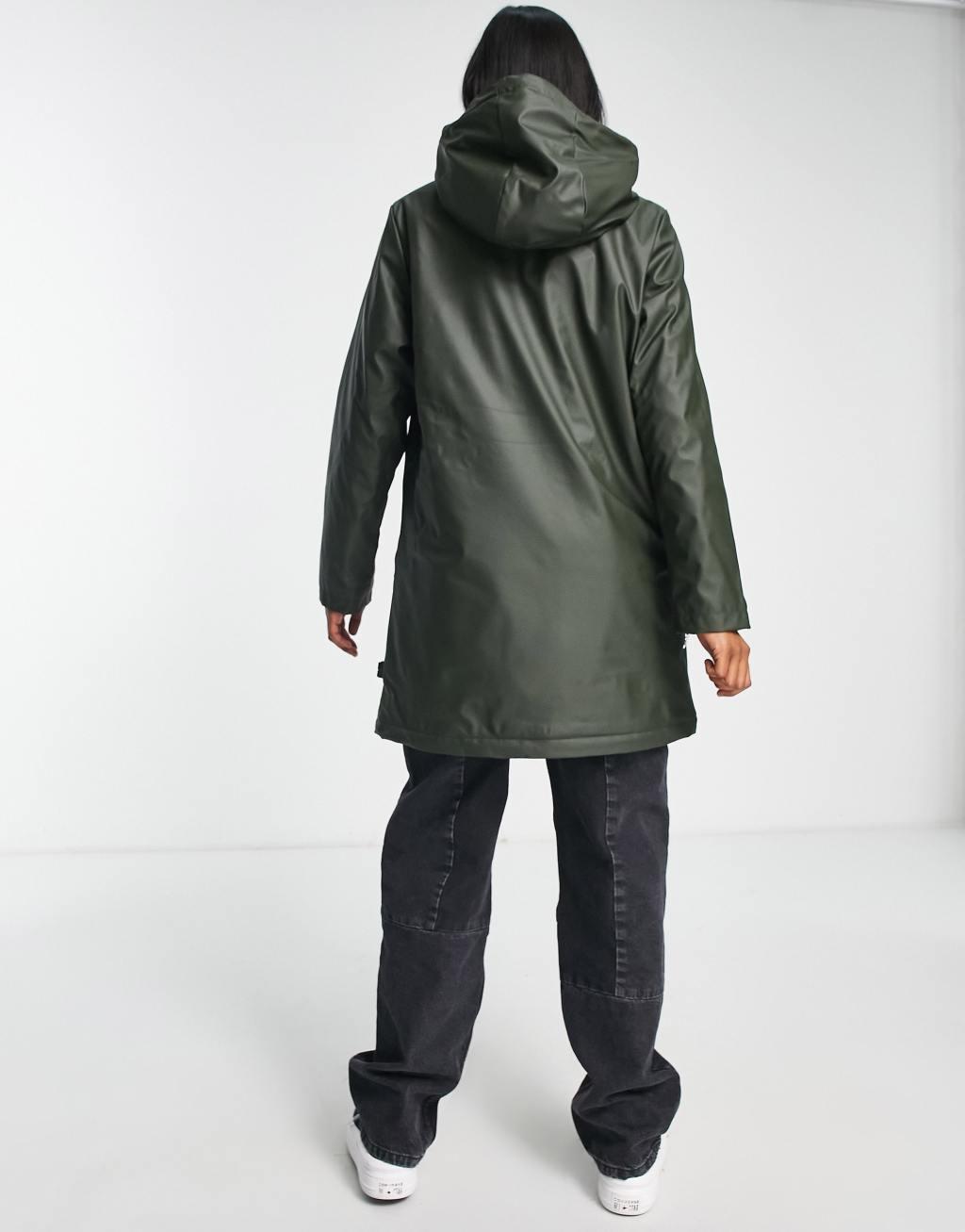 Only raincoat with hood in khaki green  Product Image