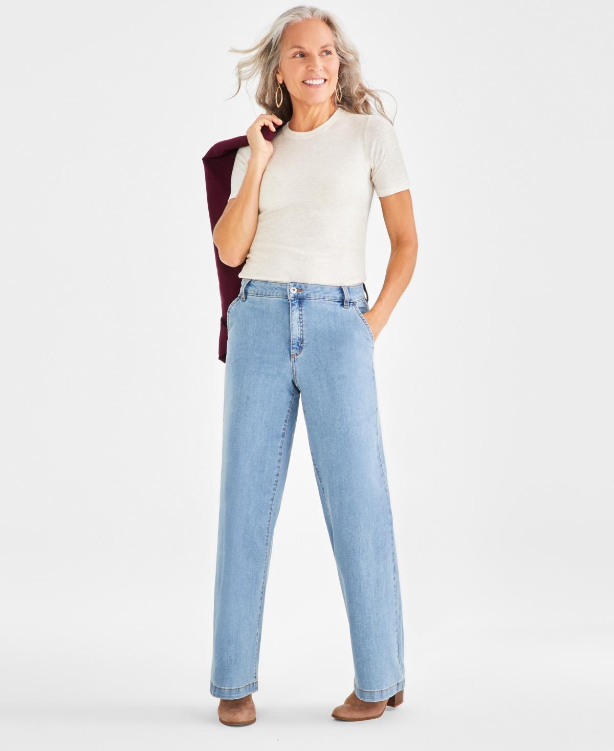 Style & Co Womens High-Rise Wide-Leg Jeans, Created for Macys Product Image