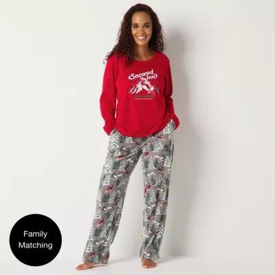 North Pole Trading Co. Womens Tall Crew Neck Long Sleeve 2-pc. Matching Family Pant Pajama Set Product Image