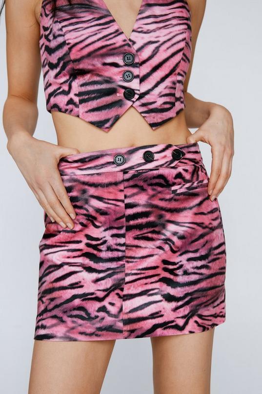 Premium Velvet Zebra Tailored Skirt Product Image