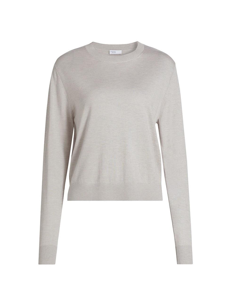 Womens Crewneck Silk-Blend Knit Sweater Product Image