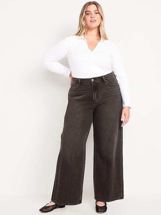 High-Waisted Baggy Wide-Leg Jeans Product Image