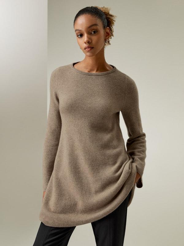 Pullover Mid-length Cashmere Sweater Product Image