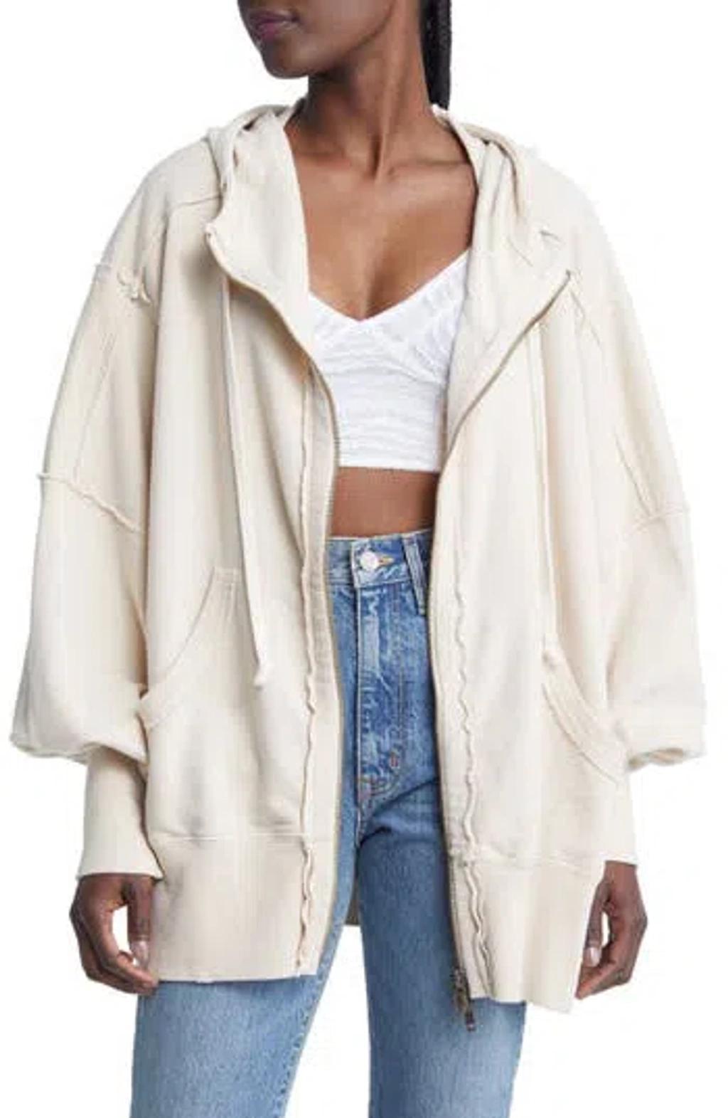 Camden Oversize Cotton Hoodie In Sand Product Image