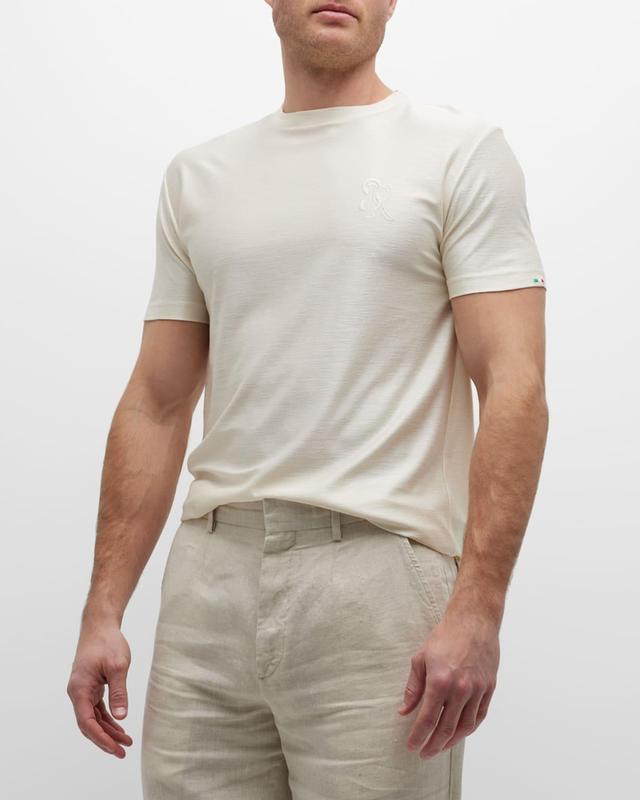 Mens Embroidered Silk T-Shirt Product Image