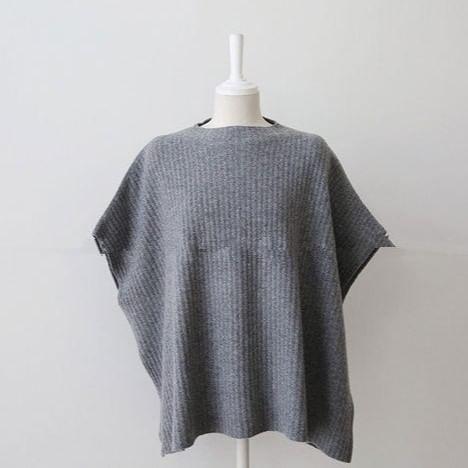 Short-Sleeve Crewneck Plain Knit Top Product Image