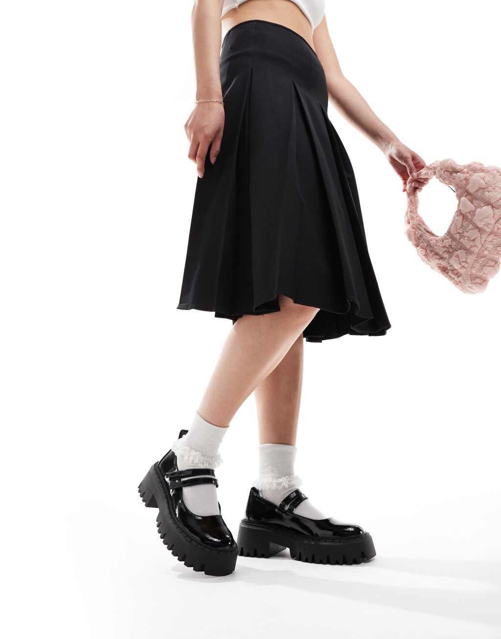 RAID Imani chunky mary janes in black patent Product Image