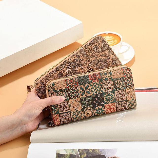 Patterned Faux Leather Long Wallet Product Image