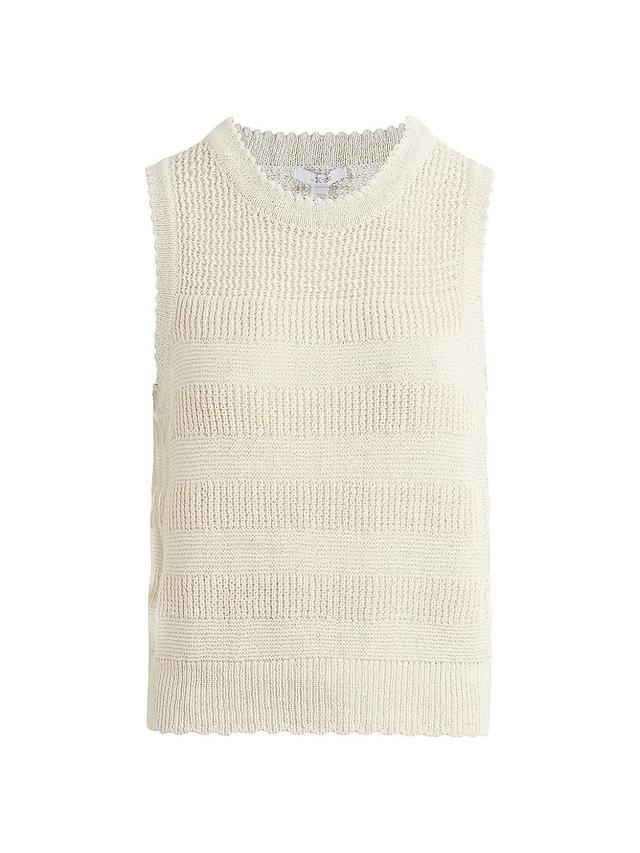 Joe's Jeans The Cameron Sleeveless Crochet Top (Milk) Women's Clothing Product Image