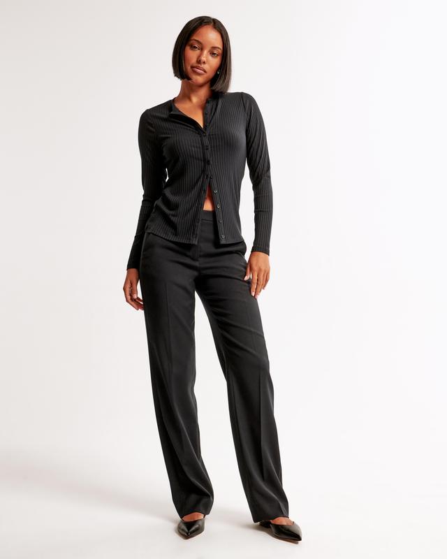 Mid Rise Tailored Straight Pant Product Image