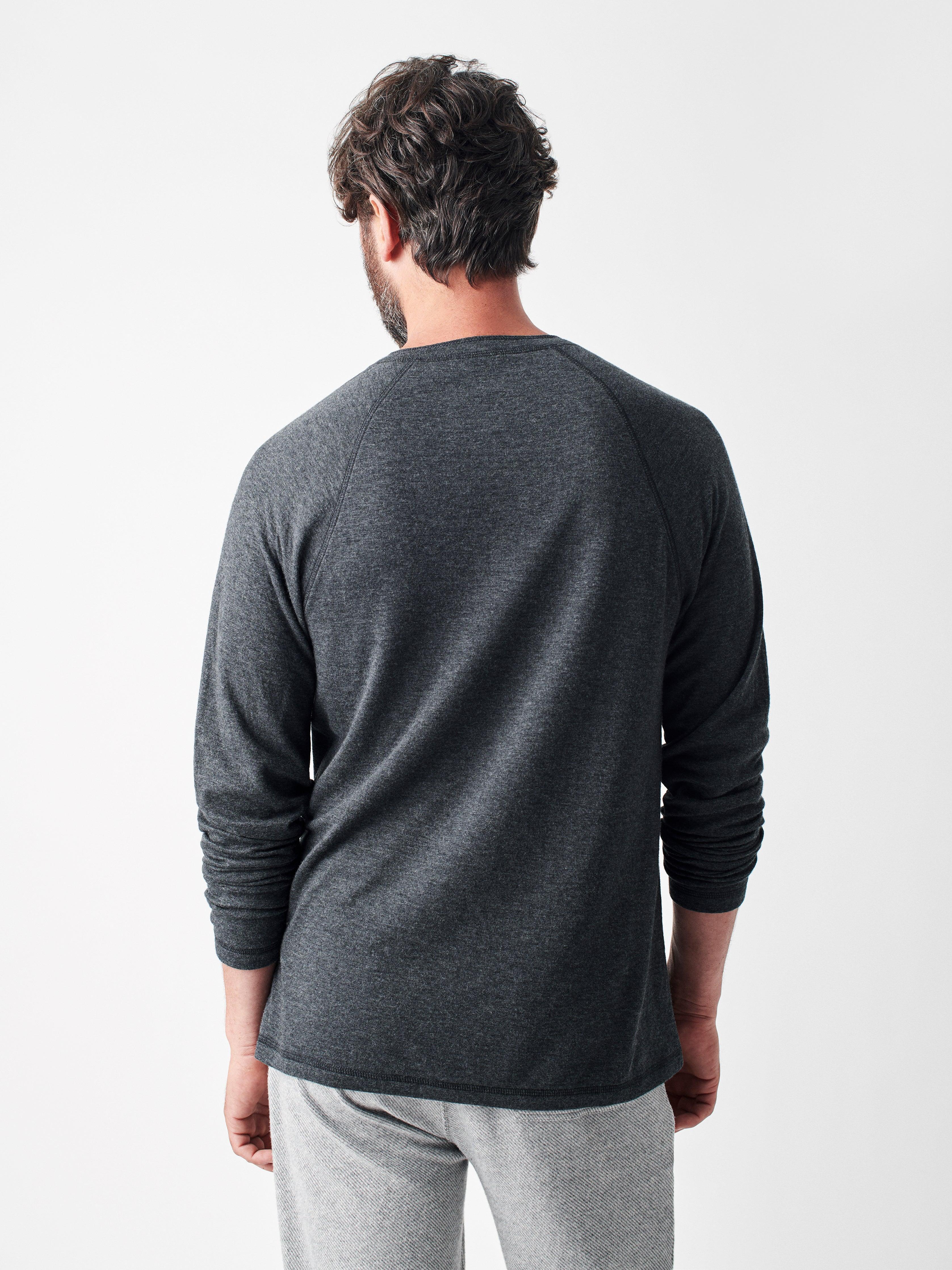 Cloud Cotton Long-Sleeve Henley (Tall) - Charcoal Male Product Image