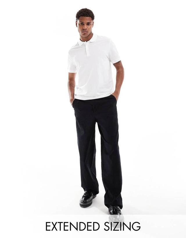 ASOS DESIGN pique polo in white Product Image