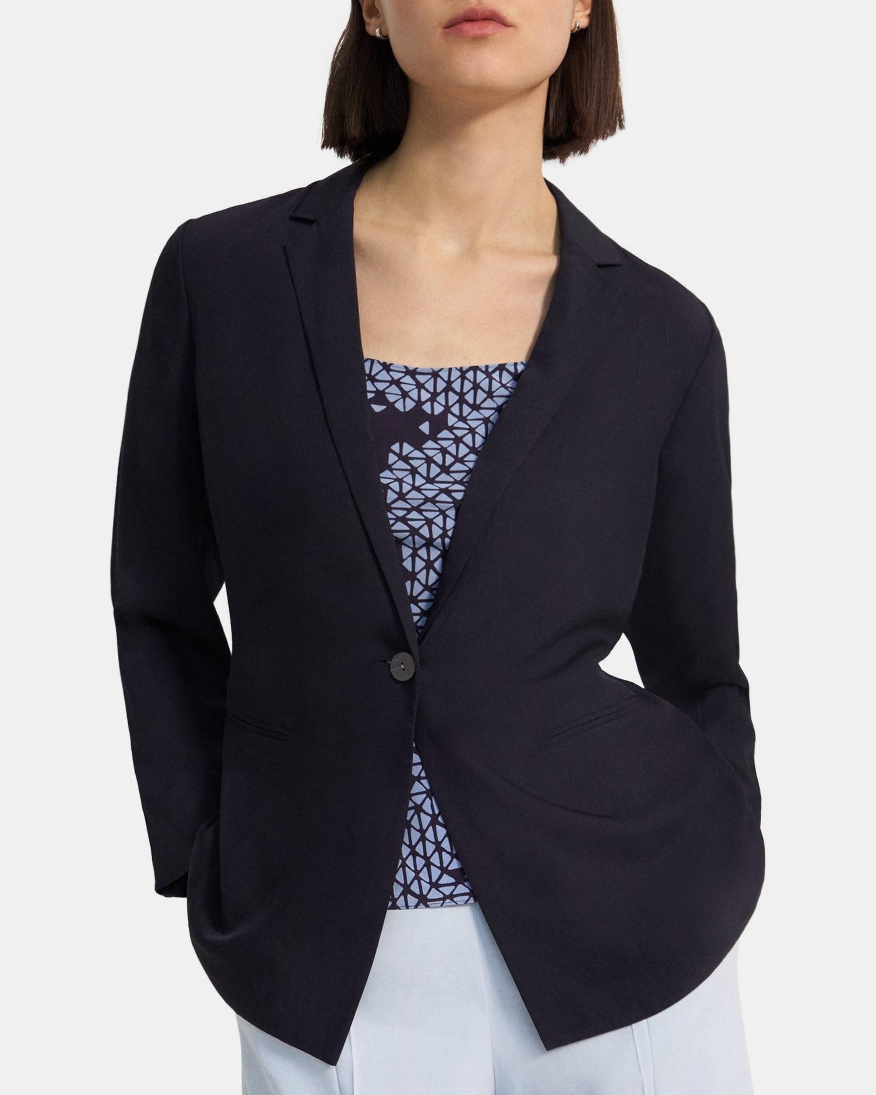 Belted Blazer in Washed Twill Product Image