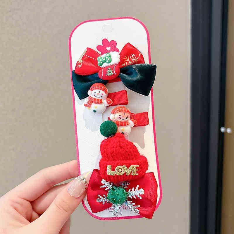 Set of 5: Christmas Bow / Floral / Beanie Hair Clip (Various Designs) Product Image