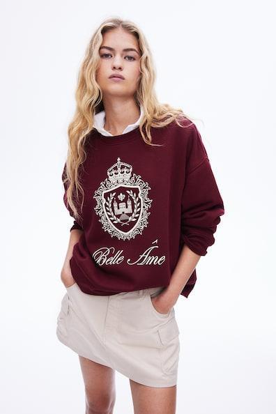 Oversized Sweatshirt with Motif Product Image