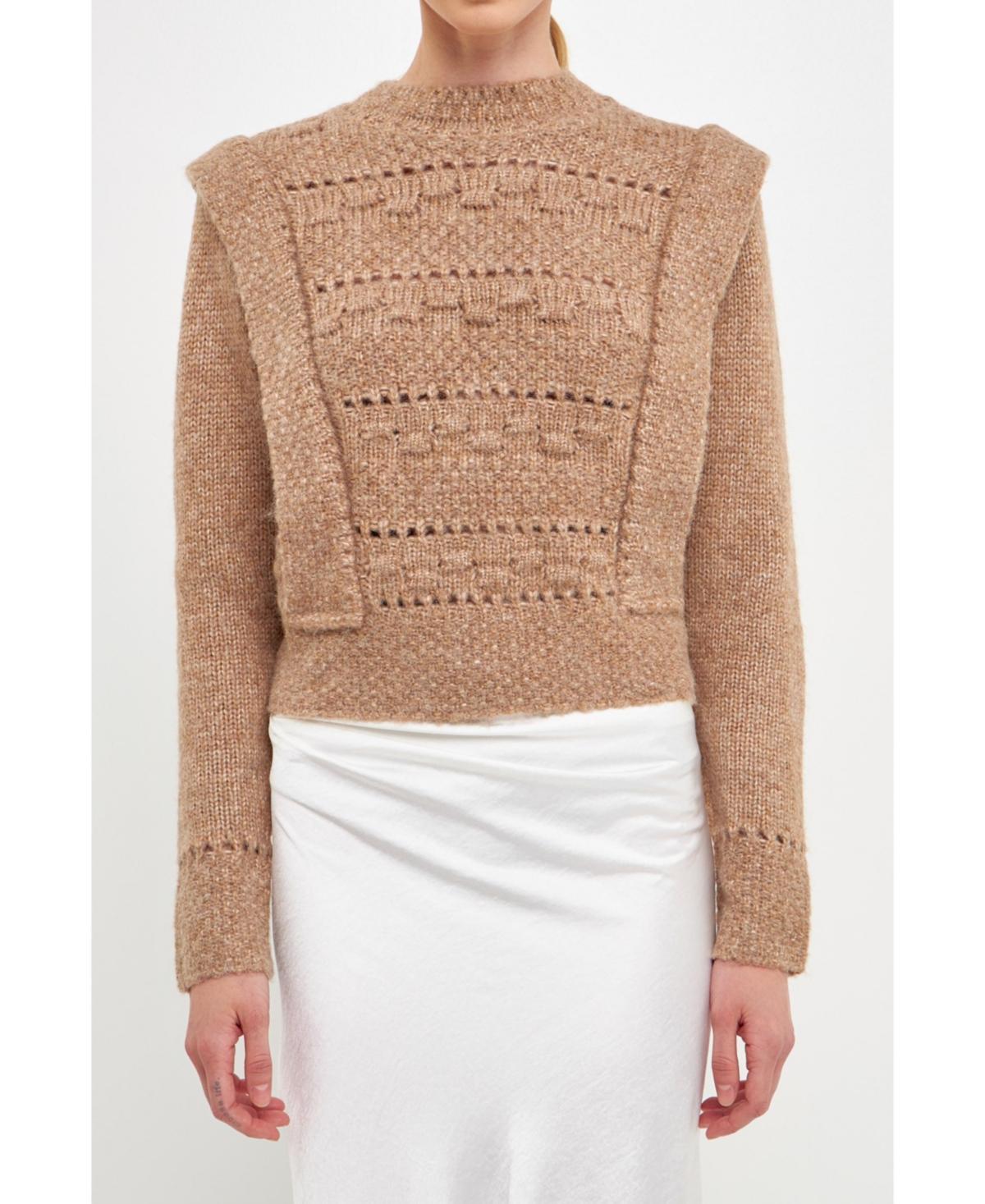 endless rose Womens Chunky Wool Knit Detailed Sweater Product Image