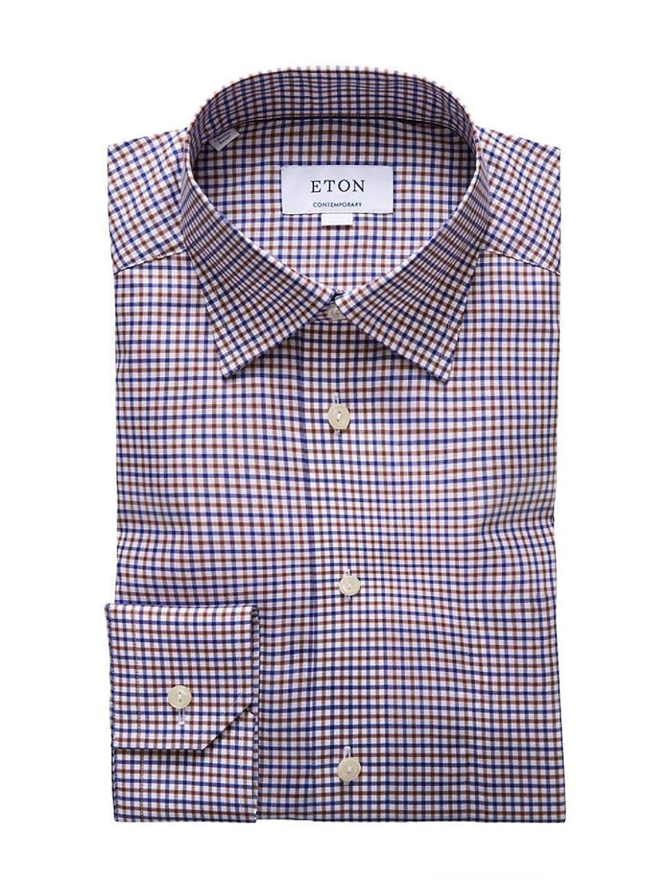 Mens Contemporary-Fit Tattersall Check Cotton Long-Sleeve Shirt Product Image