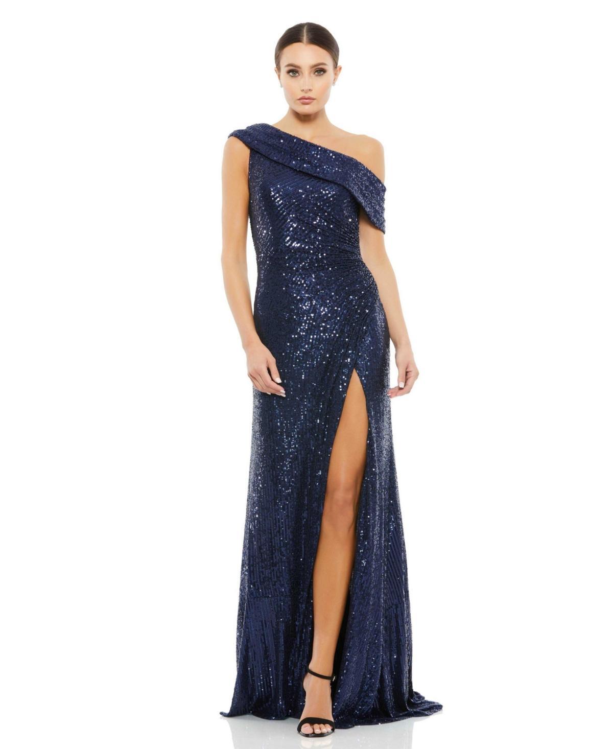 Mac Duggal Womens Ieena Sequined Drop Shoulder Gown Product Image