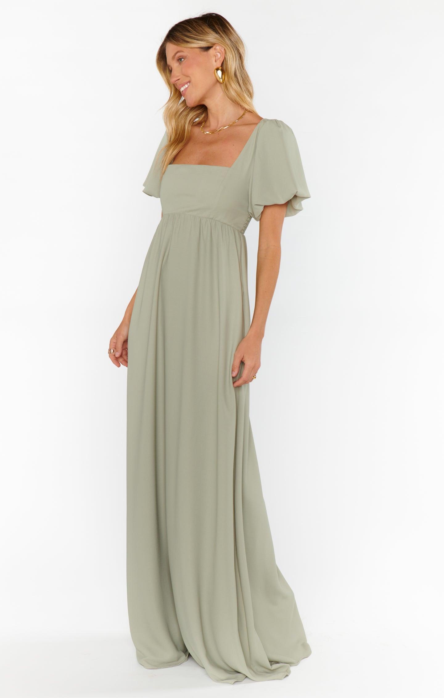 Nora Maxi Dress ~ Moss Green Crisp Product Image