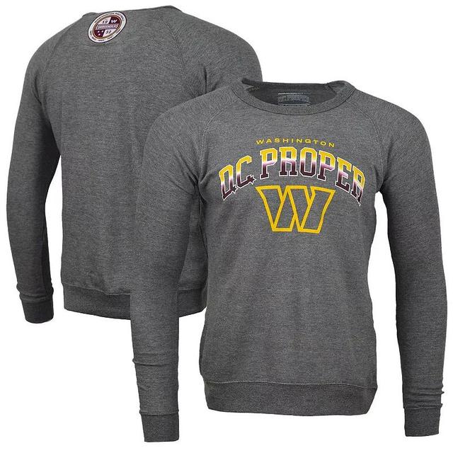 Mens DC PROPER Heather Gray Washington Commanders Signature Raglan Vintage Pullover Sweatshirt Product Image