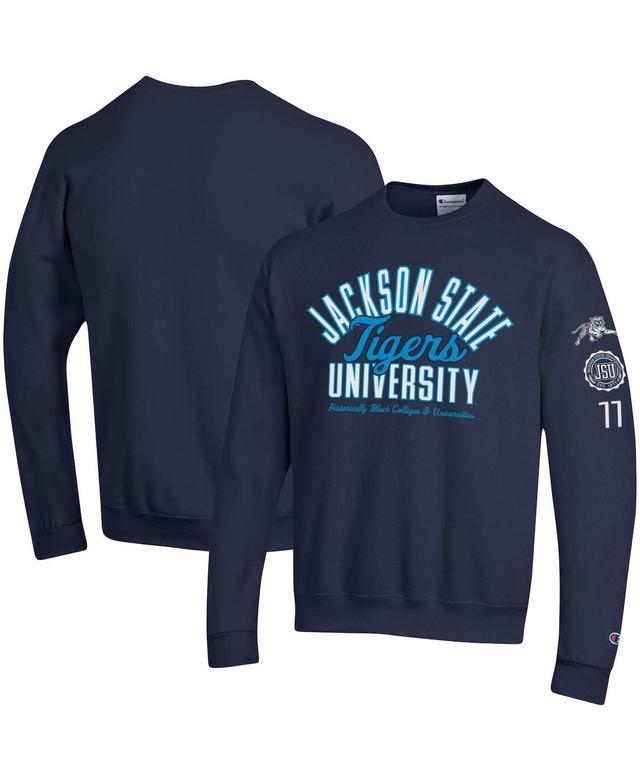 Mens Champion Navy Jackson State Tigers 2-Hit Powerblend Pullover Sweatshirt Product Image