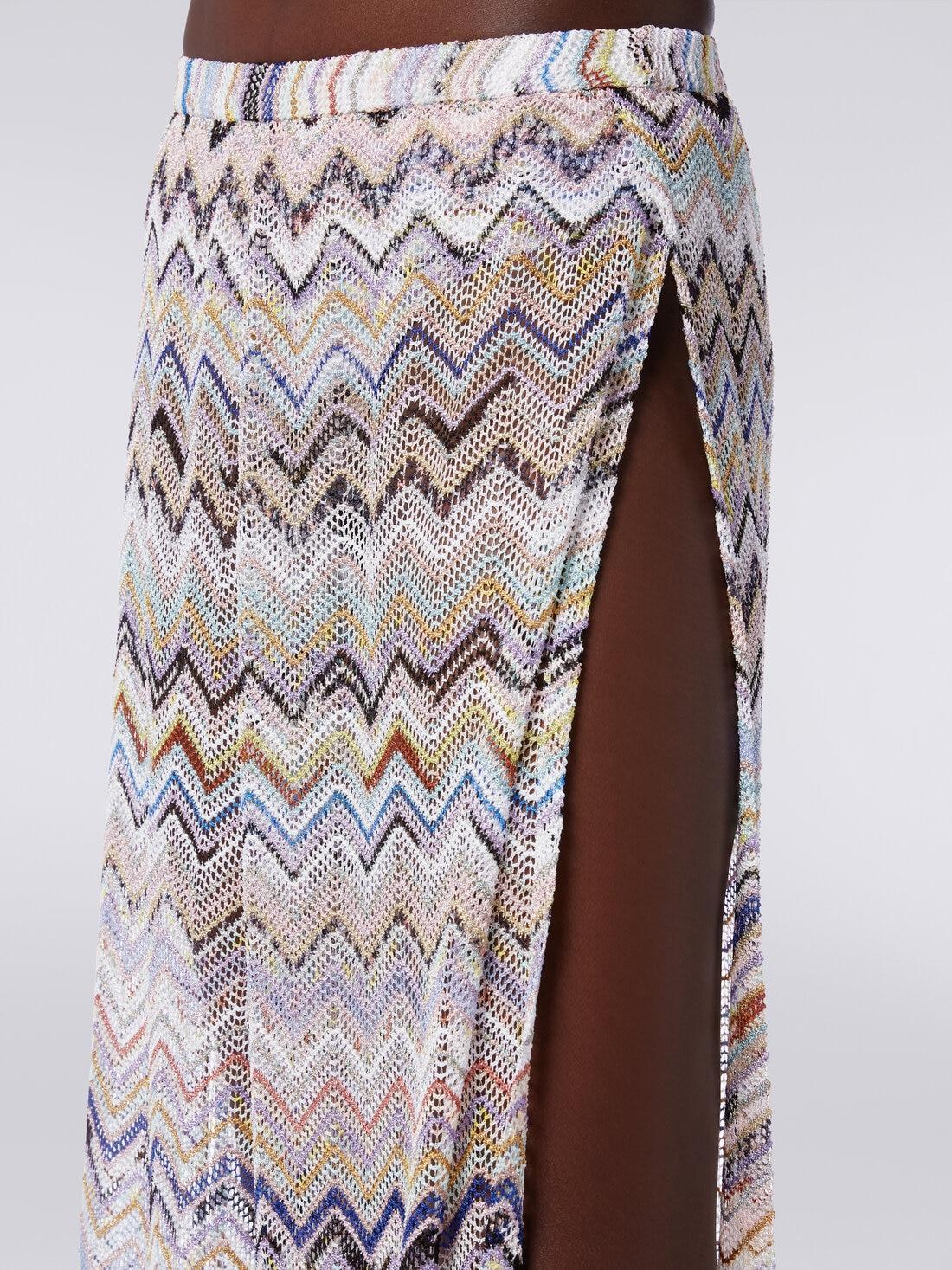 Trousers in zigzag mesh viscose with lurex Multicoloured | Missoni Product Image