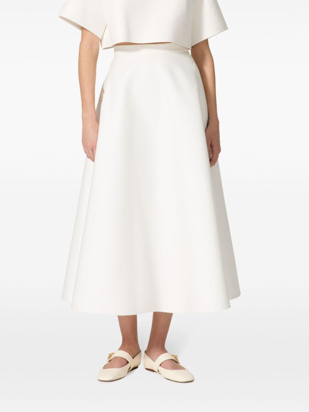 Cotton Midi-length Skirt In White Product Image