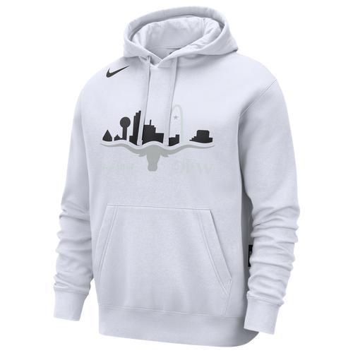 Nike Mens Mavericks Club Pullover Hoodie City Edition - White/White Product Image