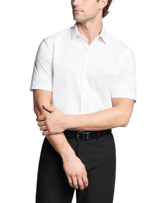 Van Heusen Mens Flex Collar Slim Fit Short Sleeve Dress Shirt Product Image