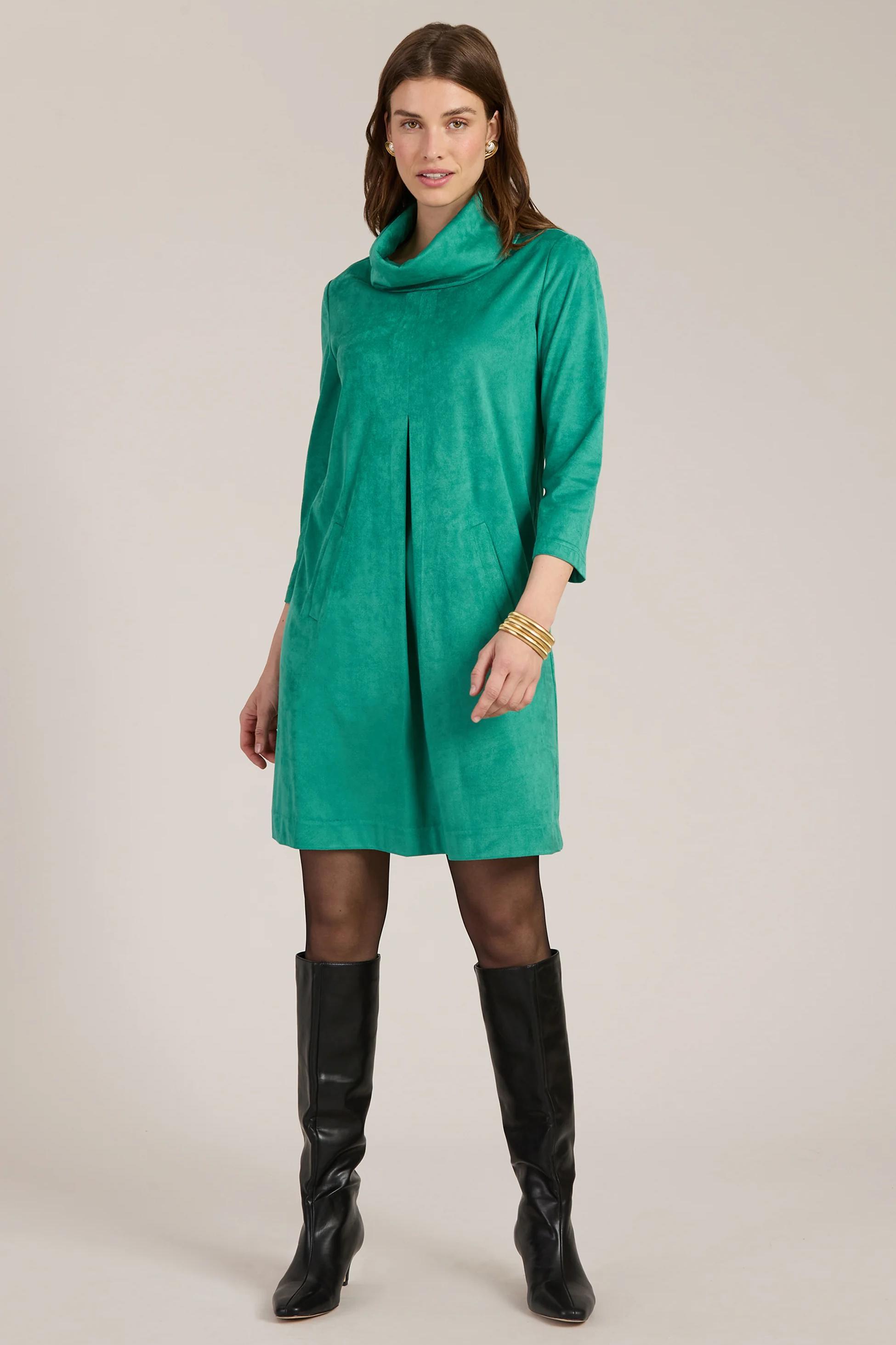 Kim Cowl Faux Suede Dress Product Image