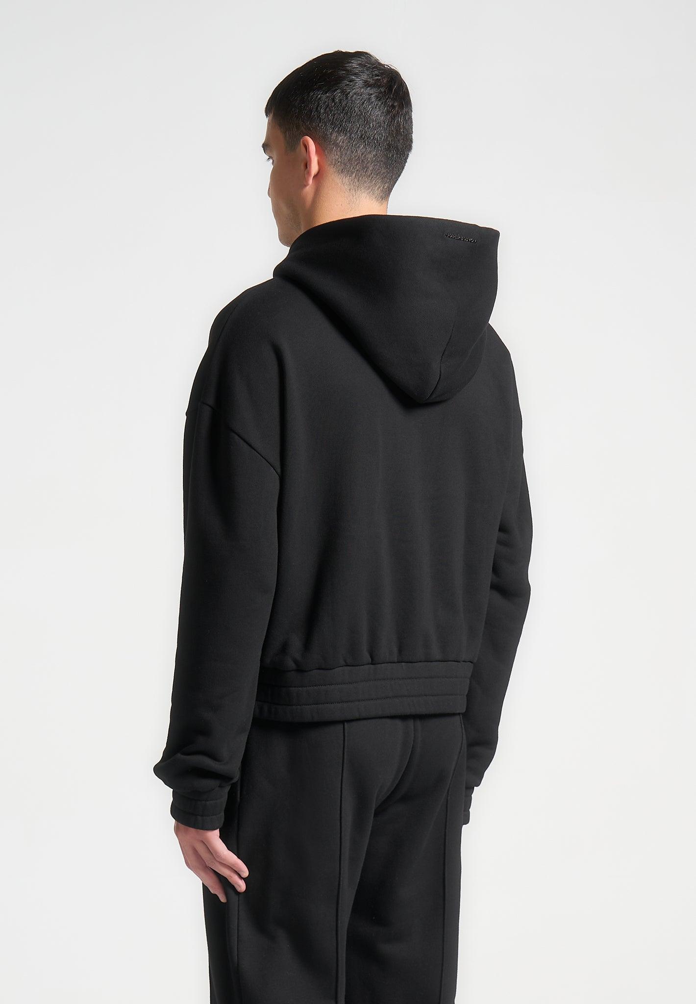 Éternel 420GSM Cropped Hoodie - Black Male Product Image