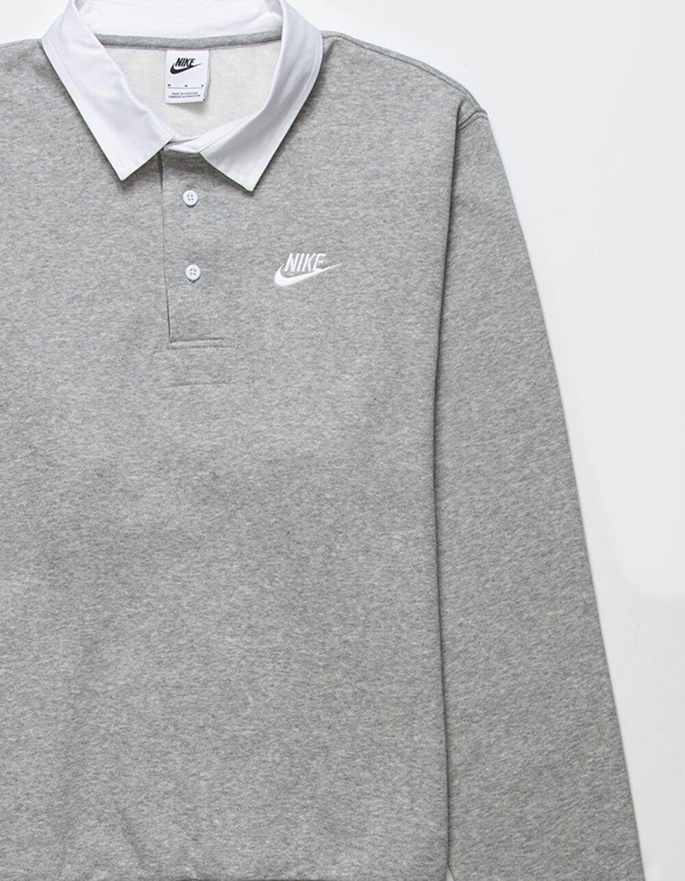 NIKE Club Fleece Bushed Back Long Sleeve Mens Polo Shirt Product Image