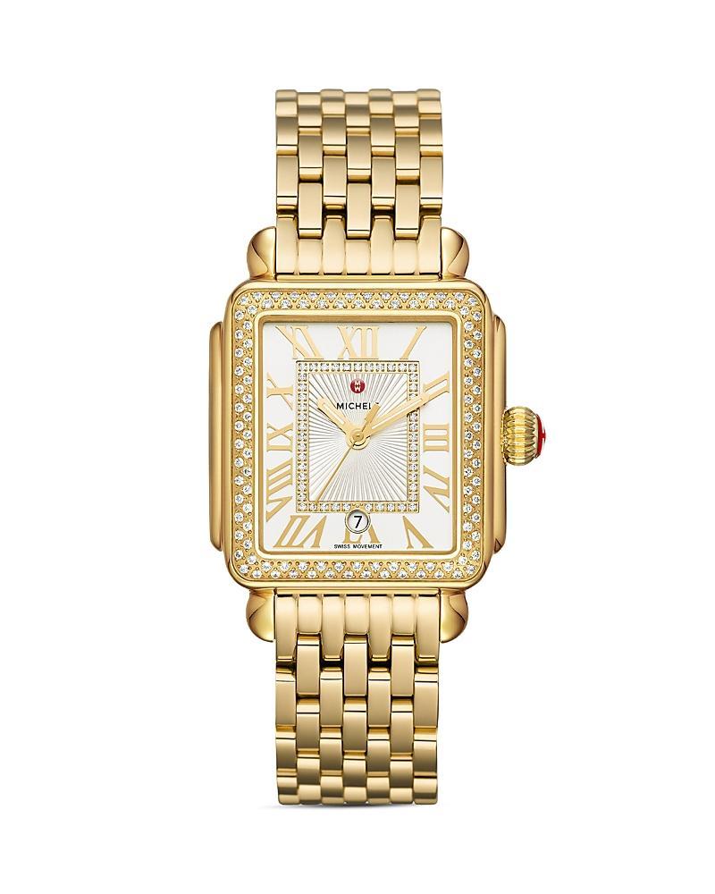 MICHELE Deco Madison Diamond Dial Two-Tone Bracelet Watch, 33mm Product Image