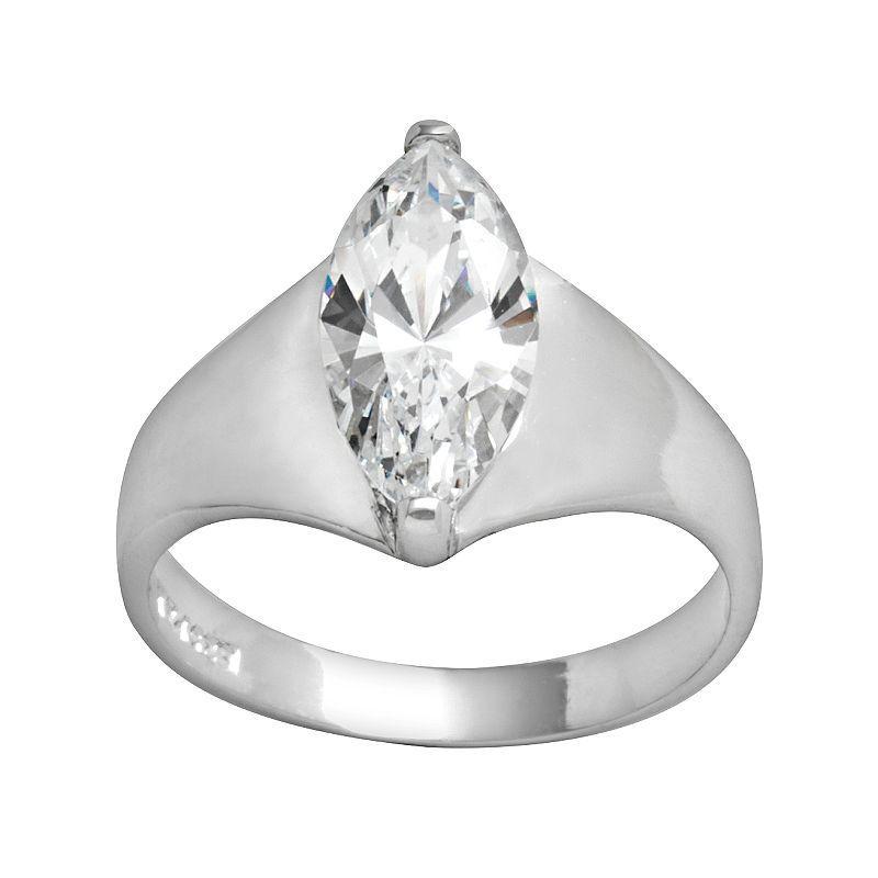 Traditions Jewelry Company Sterling Silver Marquise Cubic Zirconia Ring, Womens Product Image