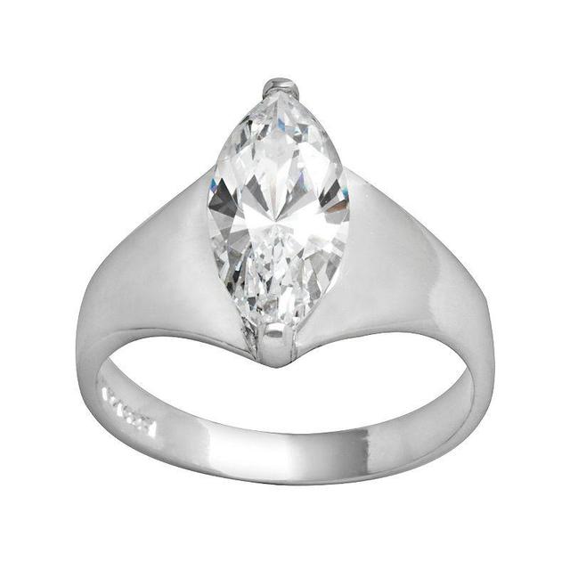 Traditions Jewelry Company Sterling Silver Marquise Cubic Zirconia Ring, Womens White Product Image