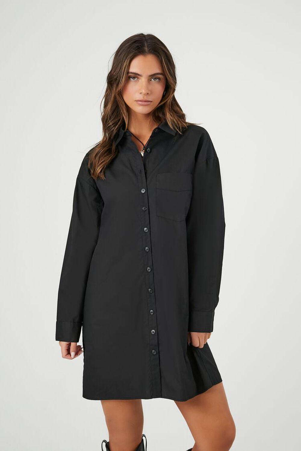 Poplin Shift Shirt Dress | Forever 21 Product Image