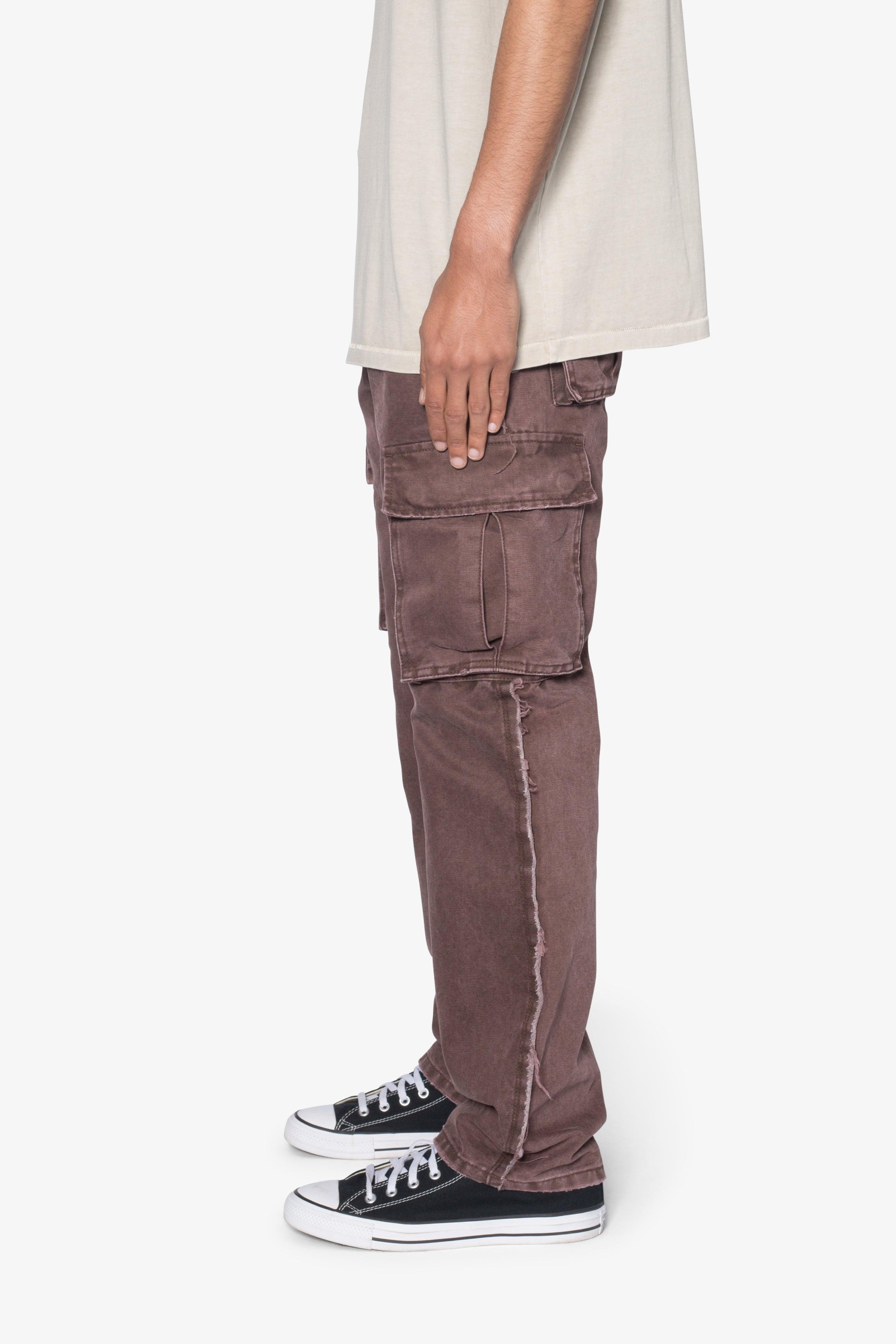 D653 Inside Out Canvas Cargo Pants - Brown Product Image