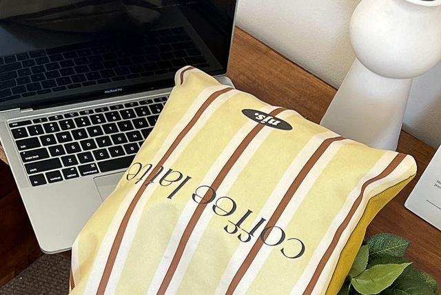 Lettering Striped Shopper Bag Product Image