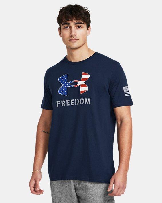 Under Armour Mens Relaxed Fit Freedom Logo Short Sleeve T-Shirt - Black Product Image