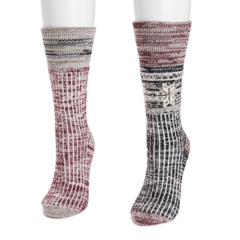 Womens MUK LUKS Wool Lodge Socks 2-Pack Product Image