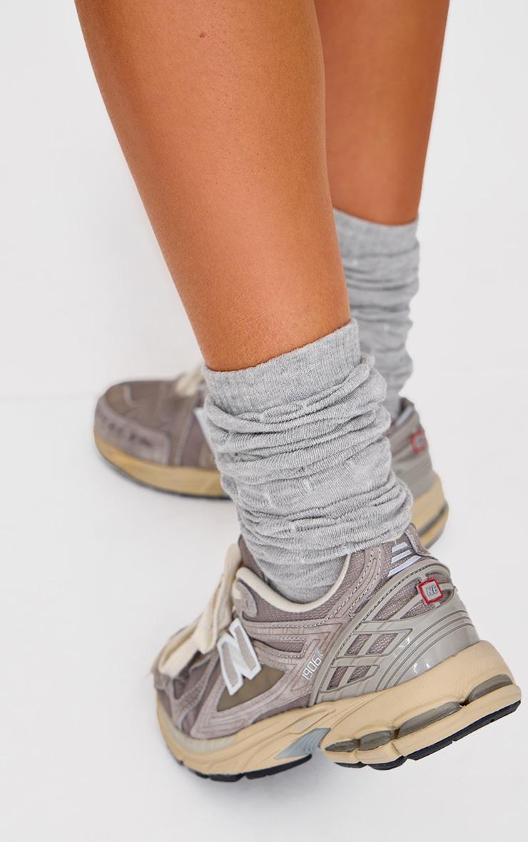 Grey Slouchy Knitted Socks Product Image