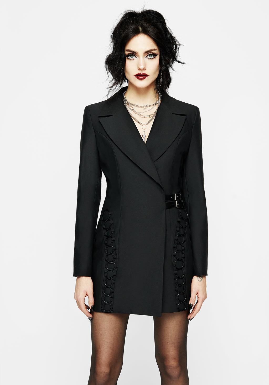 Torrid Lace up Panelled Blazer Dress Product Image