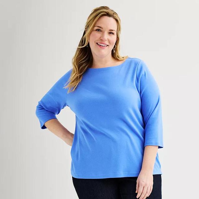 Plus Size Croft & Barrow Boatneck Top, Womens Product Image