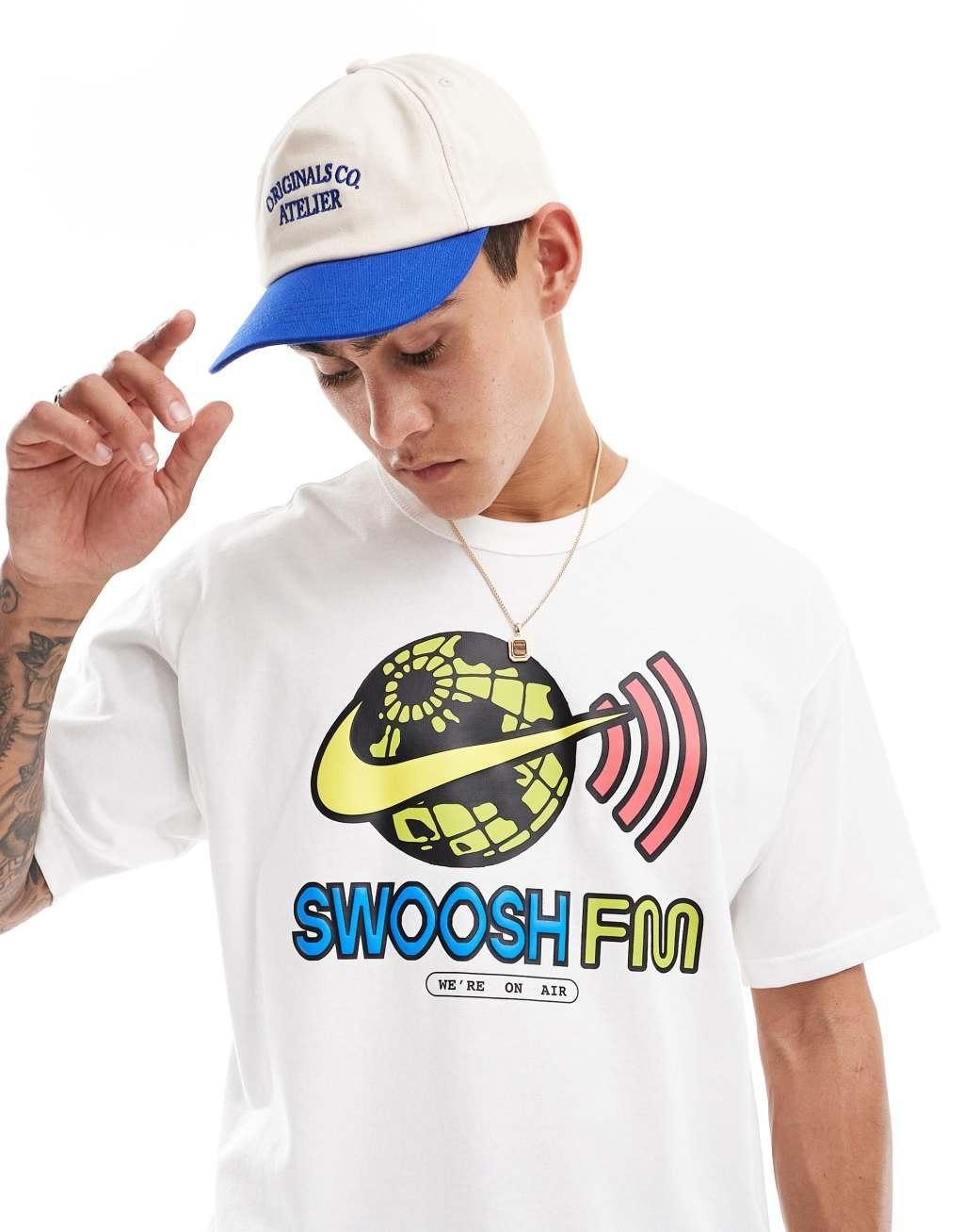 Nike Swoosh FM graphic t-shirt in white Product Image