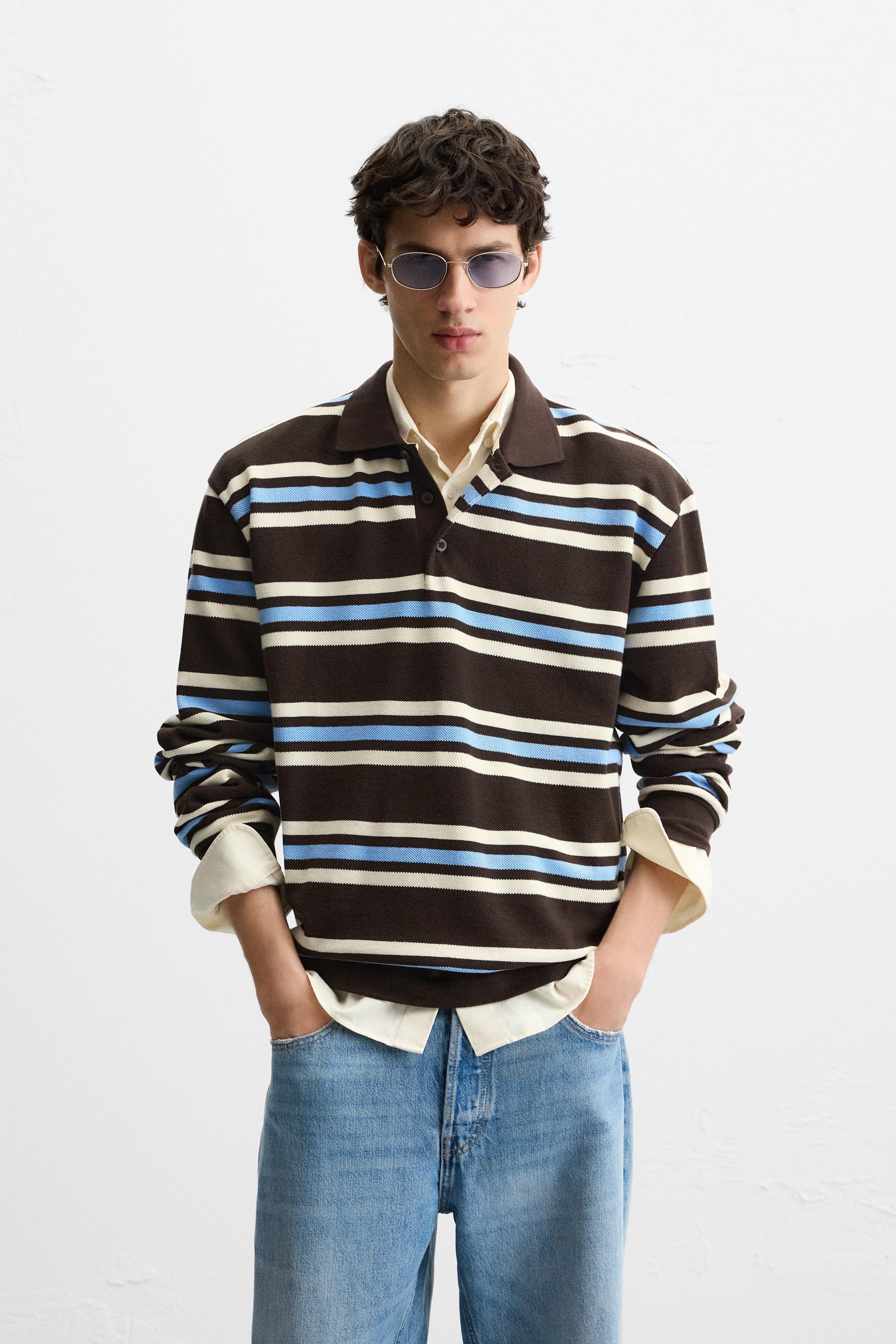 STRIPED PIQUÉ POLO SHIRT Product Image