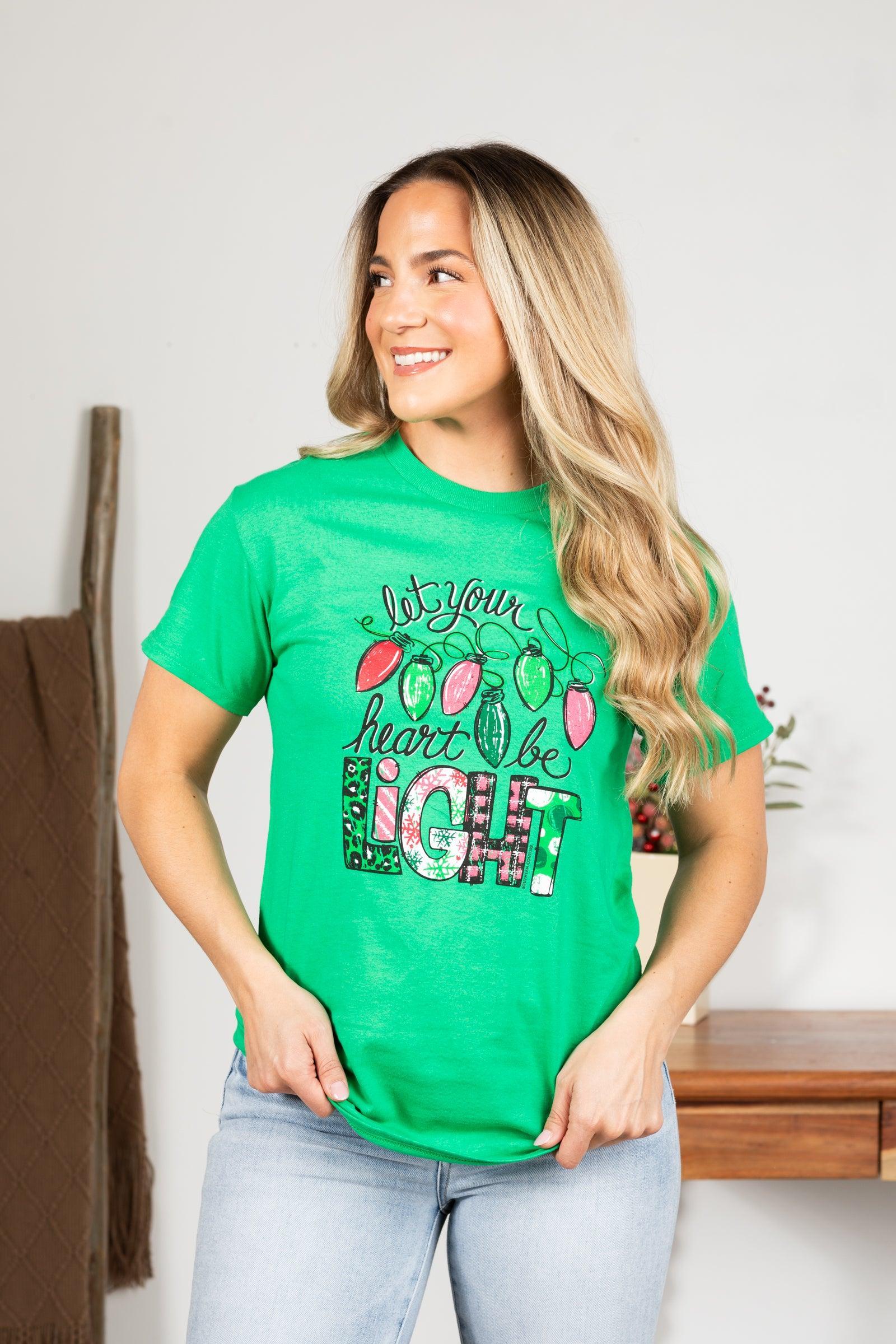 Green Let Your Heart Be Light Graphic Tee Product Image